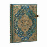 Turkos anteckningsbok Turquoise Chronicles - Midi Linjerad Hård pärm Knäppe från Paperblanks - Tidformera