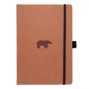 Anteckningsbok Wildlife Dotted A4 Brown Bear från Dingbats* - Brun anteckningsbokmed en björn på pärmen. Boken har svart gummiband för stängning samt pennhållare.
 - Tidformera
