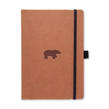 Anteckningsbok Wildlife Dotted A5 Brown Bear från Dingbats* - Brun anteckningsbok med svart gummiband för stängning samt pennhållare. - Tidformera
