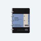 Svart linjerad anteckningsbok med silverfärgad ringbindning. Atoma Notebook A6 Elegant - Linjerad från Atoma - Tidformera