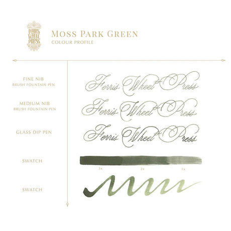 Bläckflaska 38 ml - Moss Park Green - 3 - Ferris Wheel Press - Tidformera