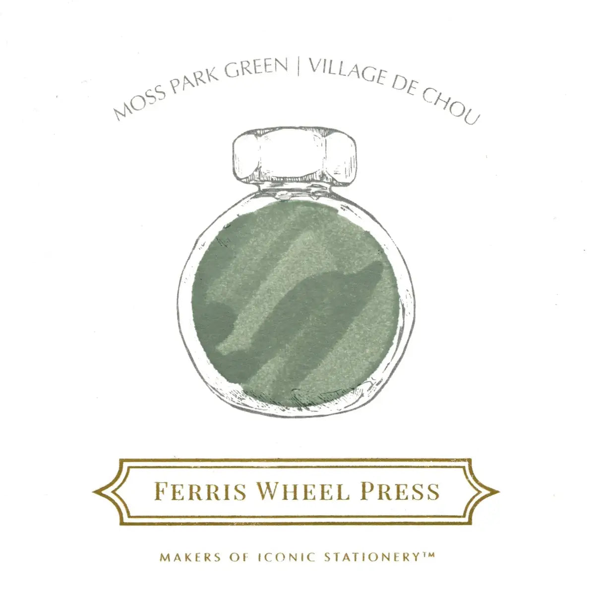 Bläckflaska 38 ml - Moss Park Green - 2 - Ferris Wheel Press - Tidformera