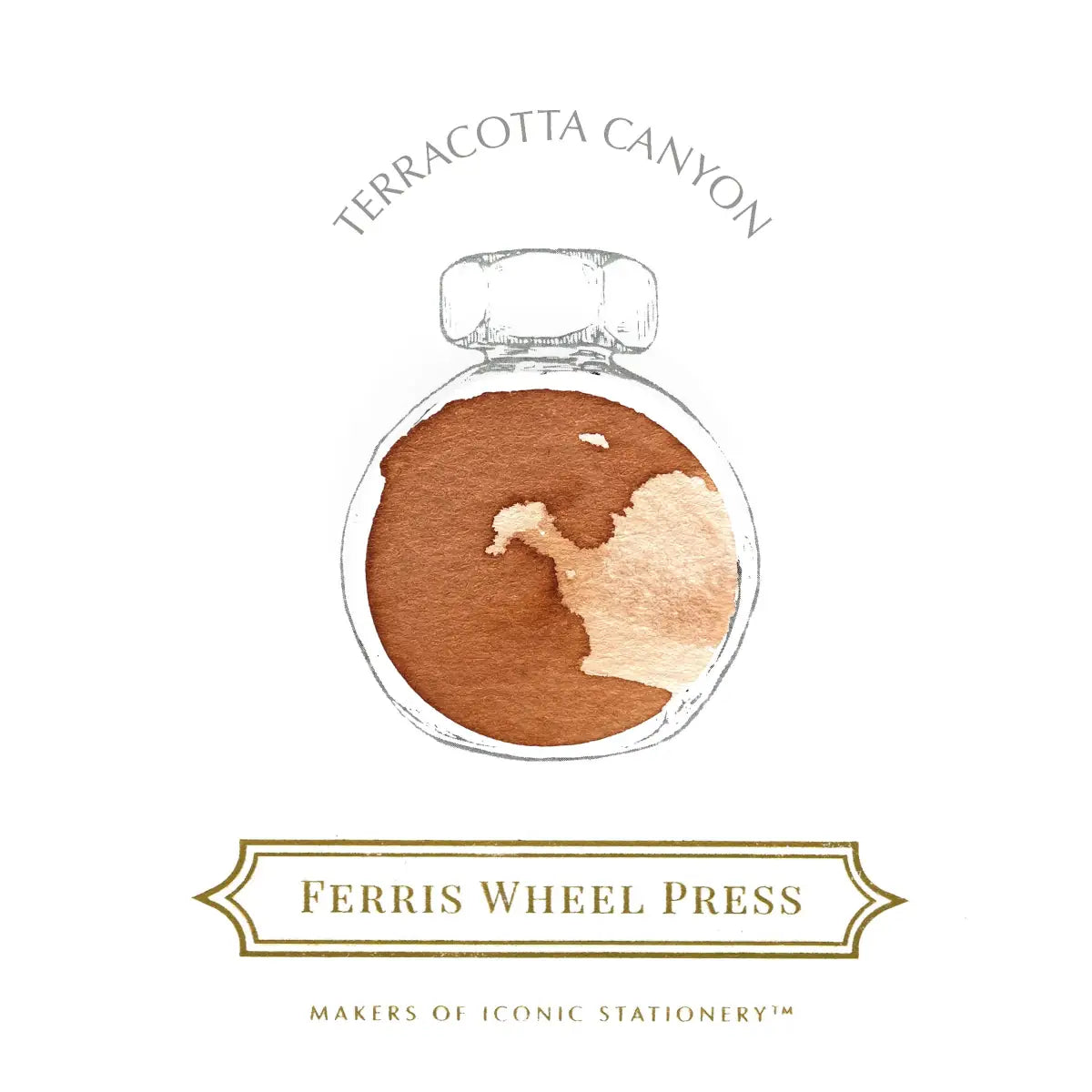 Bläckflaska 38 ml - Terracotta Canyon - Orange-brun bläck från Ferris Wheel Press - Tidformera