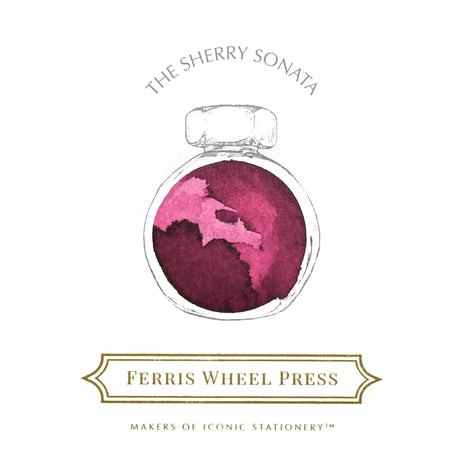 Bläckflaska 38 ml - The Sherry Sonata Swatch med mörkrosa bläck från Ferris Wheel Press - Tidformera