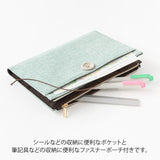 Bokomslag - Yuru Log Notebook B6 - Light Blue/Green - 3 - Midori - Tidformera