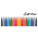 Brush Sign Pen - Fluorescent Green - 4 - Pentel - Tidformera