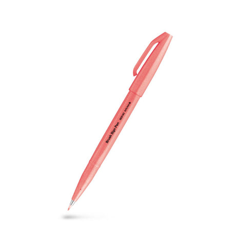 Brush Sign Pen - Fluorescent Red från Pentel - Röd penselpenna - Tidformera