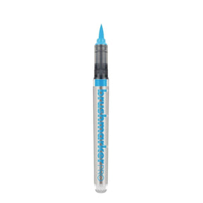 Brushmarker PRO - Cool aqua 204 från Karin - Havsblå penselpenna utan lock - Tidformera