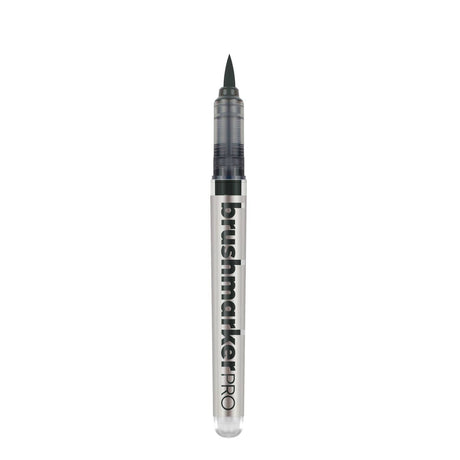Brushmarker PRO - Olive Black 447 från Karin - Mörk olivgrön penselpenna utan lock - Tidformera