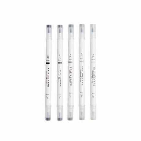 Calliographs Grayscale - 5 - pack - 2 - Archer & Olive - Tidformera