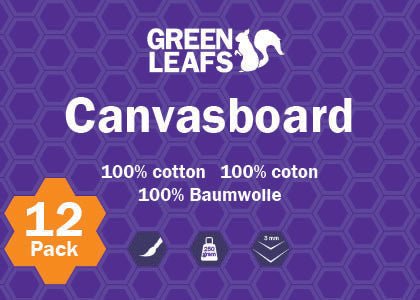Canvasboard 12 - pack - 24 x 19 cm - 1 - Green Leafs - Tidformera