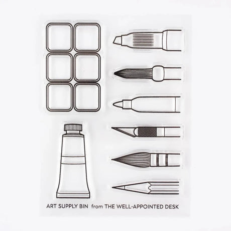 Clear Stamp Set - Art Supply Bin - 2 - The Well-Appointed Desk - Tidformera