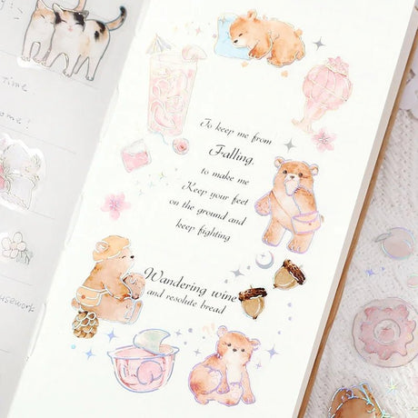 Clear stickers IRIDE 3 - pack - Bear - 4 - BGM - Tidformera