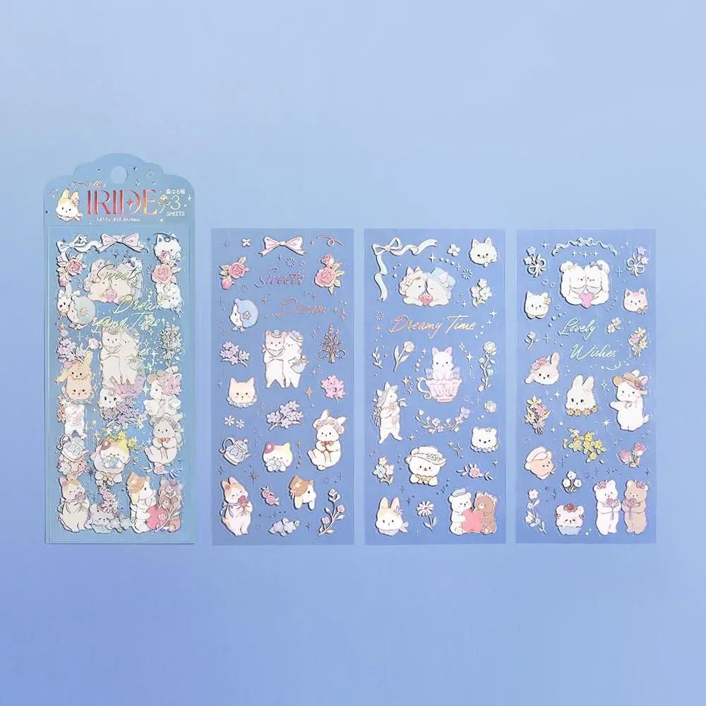 Clear stickers IRIDE 3-pack - Fairy tale Animal - 2 - BGM - Tidformera