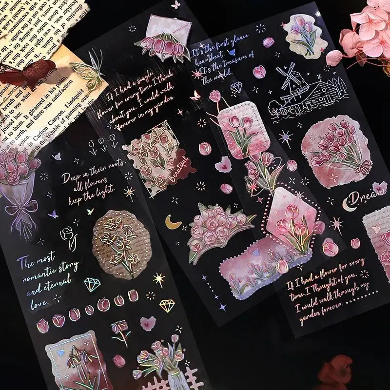 Clear stickers IRIDE 3 - pack - Language of Flowers - 5 - BGM - Tidformera