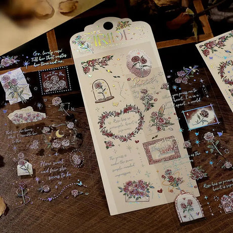 Clear stickers IRIDE 3 - pack - Rose - 5 - BGM - Tidformera