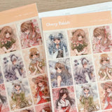 Clear Stickers no. 096 Flower series - 4 - Cherry Rabbit - Tidformera