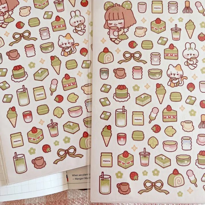 Clear Stickers No. 130 Matcha love - 4 - Cherry Rabbit - Tidformera