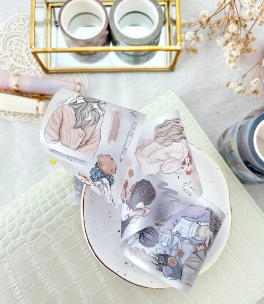 Clear Tape 48 mm - Girls V.1 (Warm) - 2 - Hello Petite Paper - Tidformera