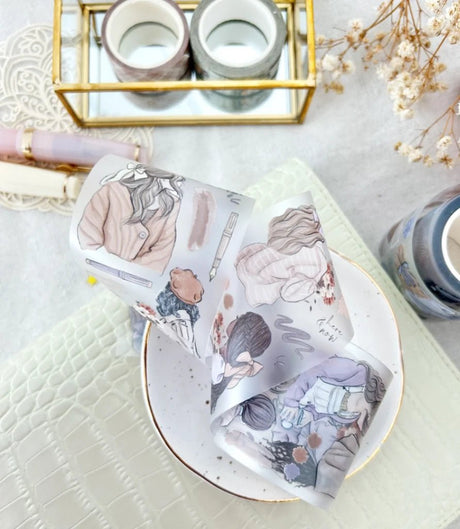 Clear Tape 48 mm - Girls V.1 (Warm) - 2 - Hello Petite Paper - Tidformera