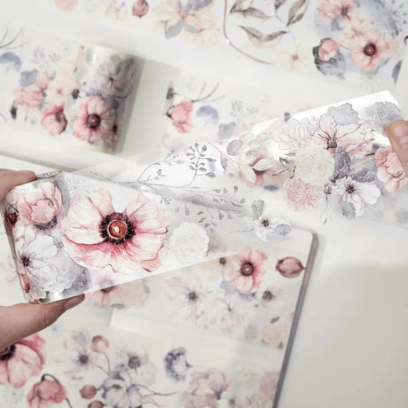 Clear Tape Frostbloom Wide - 70 mm - 3 - Washi Tape Shop - Tidformera