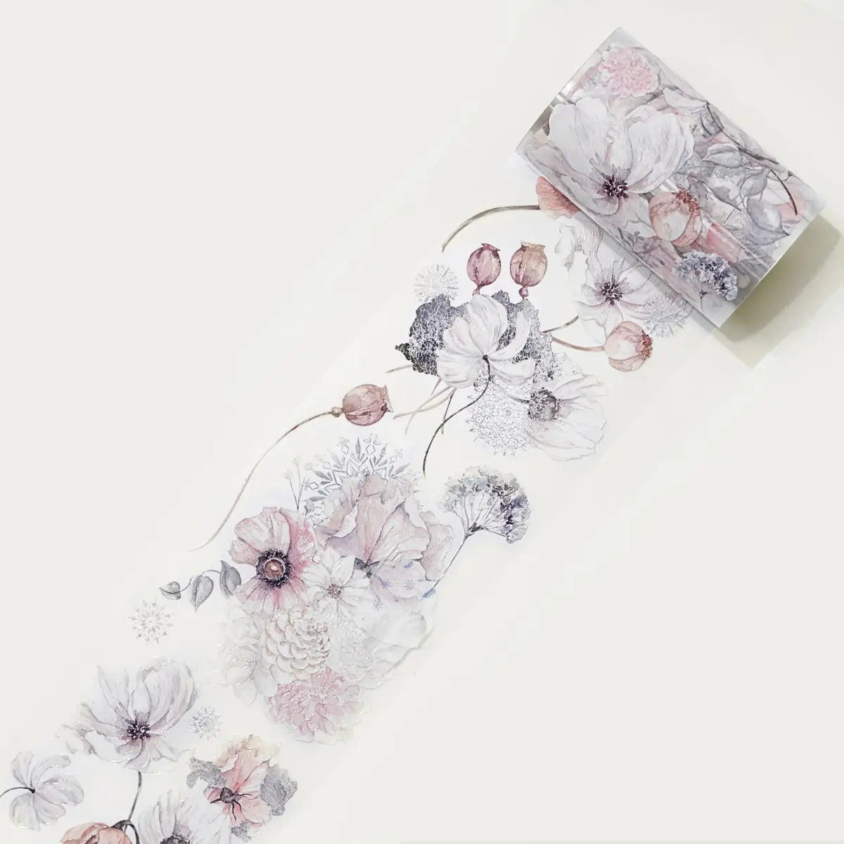 Clear Tape Frostbloom Wide - 70 mm - 2 - Washi Tape Shop - Tidformera