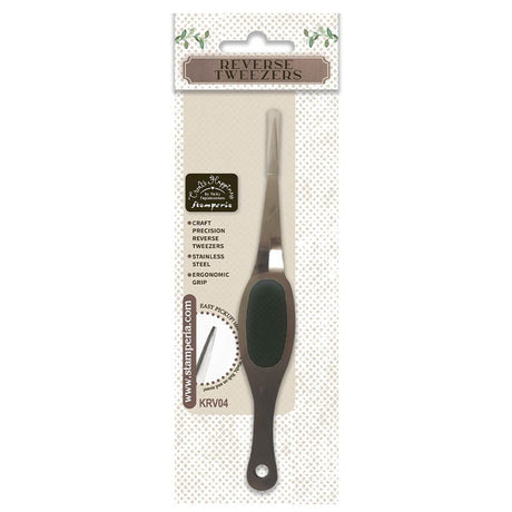 Create Happiness Reverse Tweezers - Pincett från Stamperia. Förpackning och i ligger en pincett med ett plasthölje  runt spets Tidformera