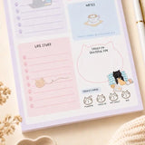 Daily Planner Notepad - Mocha cat - A5 - 3 - Moonaries illo - Tidformera