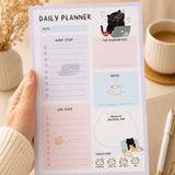 Daily Planner Notepad - Mocha cat - A5 - 1 - Moonaries illo - Tidformera