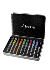 Decobrush - Metallic - 10-pack från Karin. Ask med 10 penselpennor i metallicfärger. - Tidformera