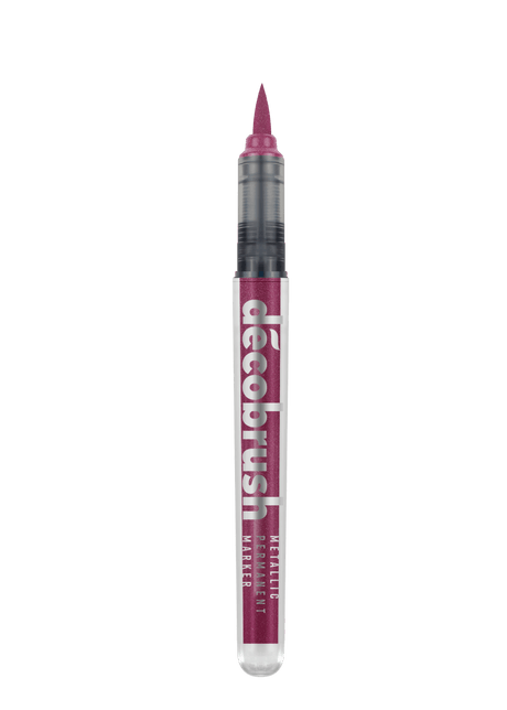 Decobrush - Metallic - Pink från Karin - Rosa penselpenna utan lock - Tidformera