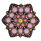 Dot Painting - Mdf - skiva och stencil - 10 cm - Anemone - 3 - Aladine - Tidformera