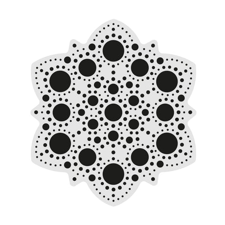 Dot Painting - Mdf - skiva och stencil - 10 cm - Anemone - 4 - Aladine - Tidformera