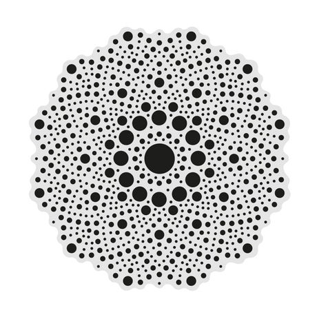 Dot Painting - Mdf - skiva och stencil - 10 cm - Napperon - 4 - Aladine - Tidformera