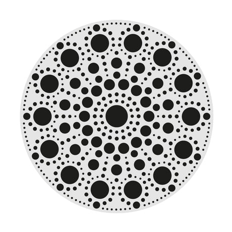 Dot Painting - Mdf - skiva och stencil - 10 cm - Rond - 4 - Aladine - Tidformera