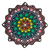 Dot Painting - Mdf - skiva och stencil - 10 cm - Soleil - 4 - Aladine - Tidformera