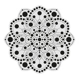 Dot Painting - Mdf - skiva och stencil - 20 cm - Pivoine - 4 - Aladine - Tidformera