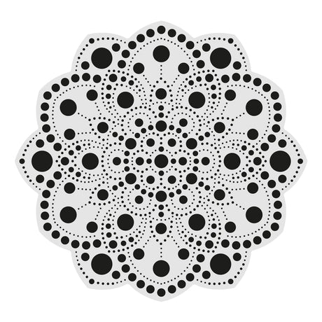 Dot Painting - Mdf - skiva och stencil - 20 cm - Pivoine - 4 - Aladine - Tidformera