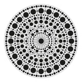 Dot Painting - Mdf - skiva och stencil - 20 cm - Rond - 4 - Aladine - Tidformera