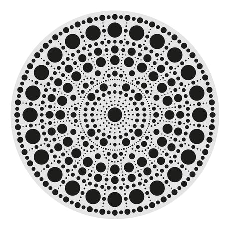 Dot Painting - Mdf - skiva och stencil - 20 cm - Rond - 4 - Aladine - Tidformera