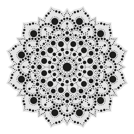 Dot Painting - Mdf - skiva och stencil - 20 cm - Soleil - 4 - Aladine - Tidformera