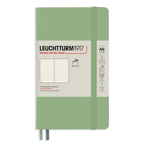 Dotted notebook Lt A6 Mjuk pärm Sage från Leuchtturm1917 - Grön anteckningsbok - Tidformera