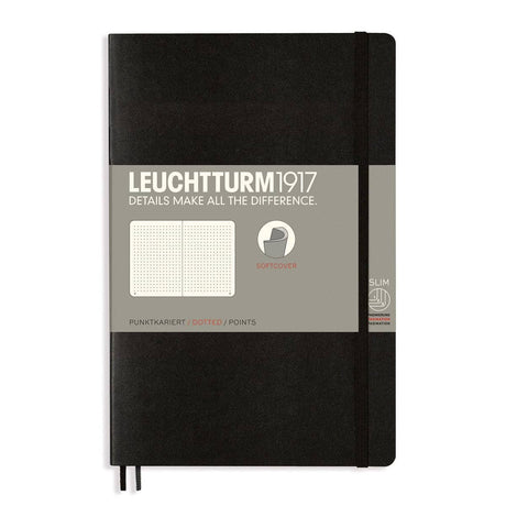 Dotted notebook Lt B6 Mjuk pärm Black från Leuchtturm1917 - Svart anteckningsbok - Tidformera