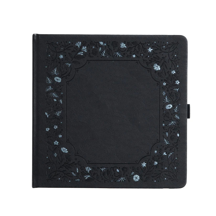 Dotted Notebook Midnight Floral SQ - 1 - Archer & Olive - Tidformera