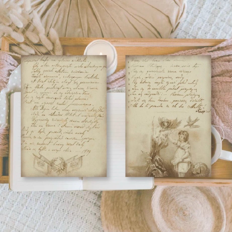 Ephemera Paper 7,4 x 10,5 - Old Diary - 7 - Plan & Plot Studio - Tidformera