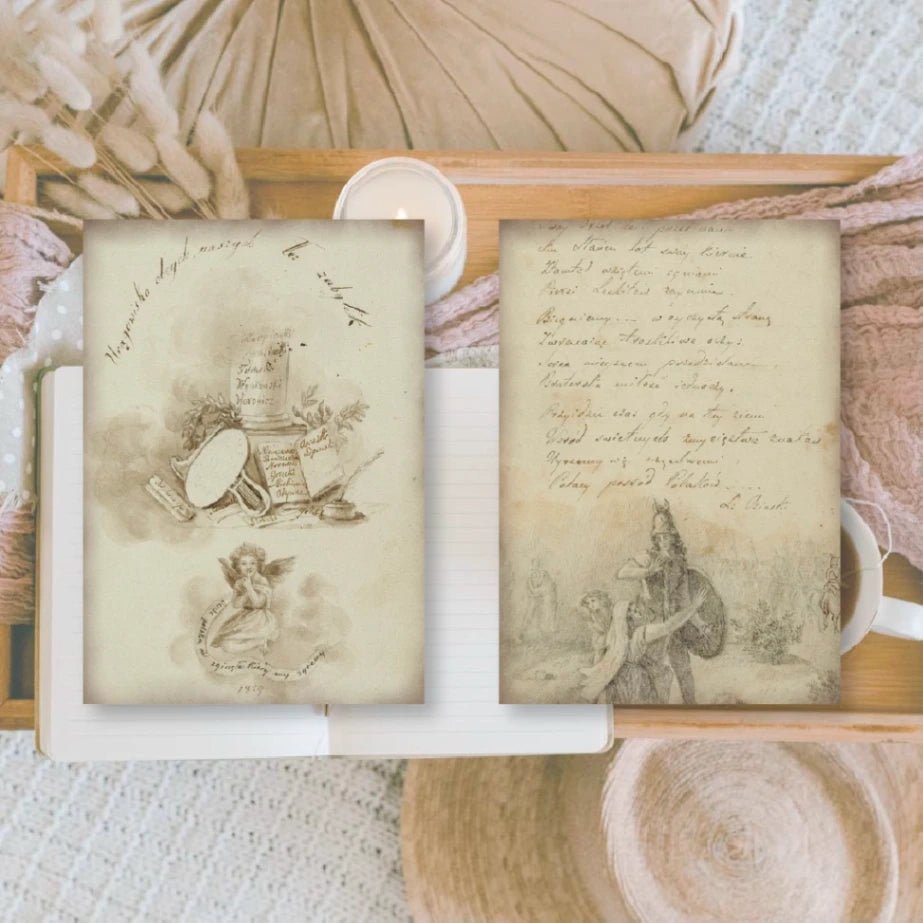 Ephemera Paper 7,4 x 10,5 - Old Diary - 4 - Plan & Plot Studio - Tidformera