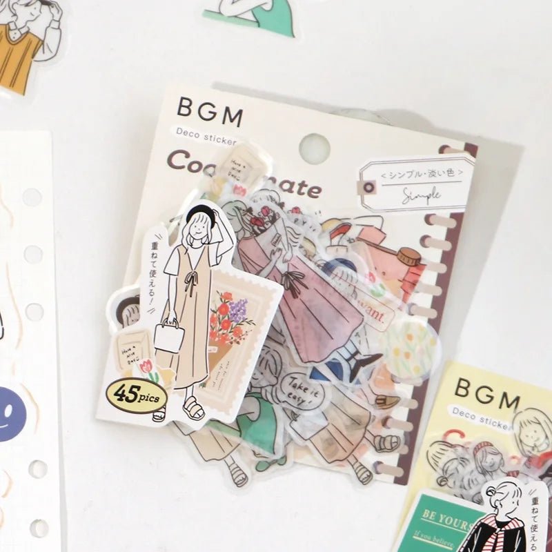 Flake stickers Coordinate - Simple - Light color - 4 - BGM - Tidformera