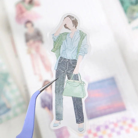 Flake stickers Coordinate - Watercolor - Green - 3 - BGM - Tidformera