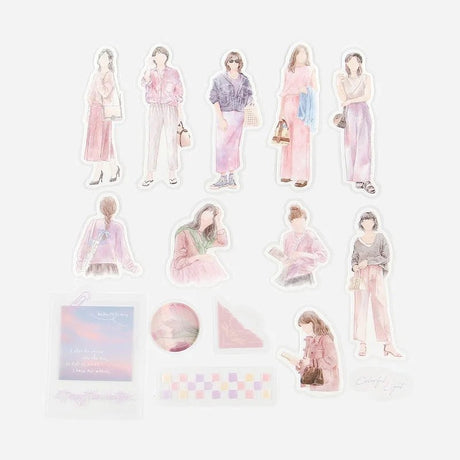Flake stickers Coordinate - Watercolor - Pink - 2 - BGM - Tidformera