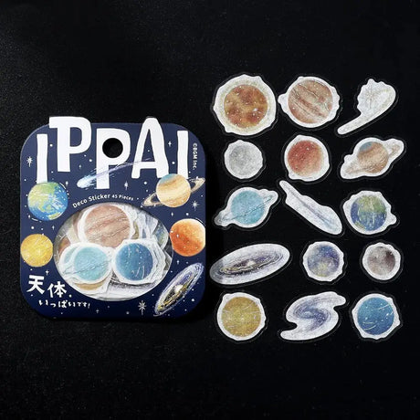 Planeter på klistermärken. Flake stickers - Ippai - Full of Celestial Bodies från BGM - Tidformera 